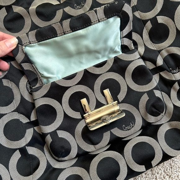 Coach Large Hobo Signature Print Handbag with Matching Wallet - Picture 4 of 9